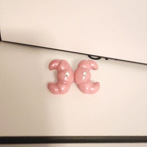 NEW Handcrafted Ballet Pink Croissant Earrings - Picture 1 of 3